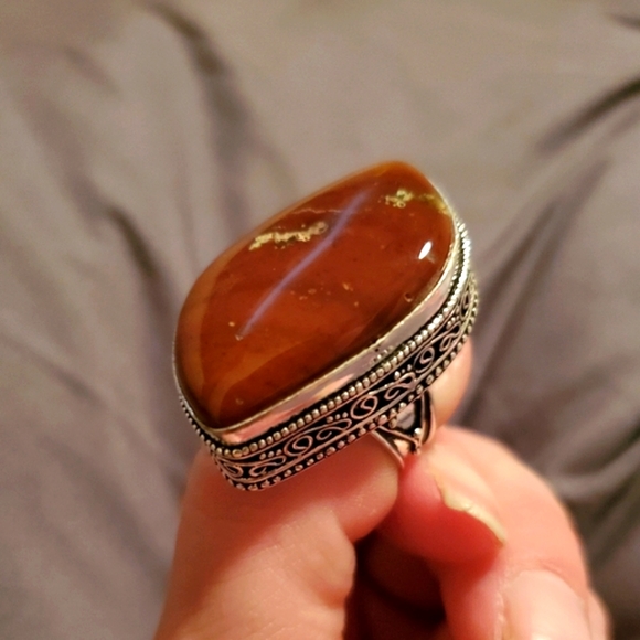 New Red Jasper 925 Silver Statement Ring. - Picture 8 of 12